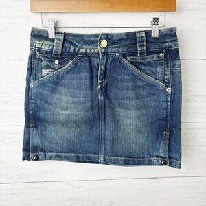 G-Star Raw Exper Denim Mini Skirt Rigid Denim Pockets Y2K Vintage 25